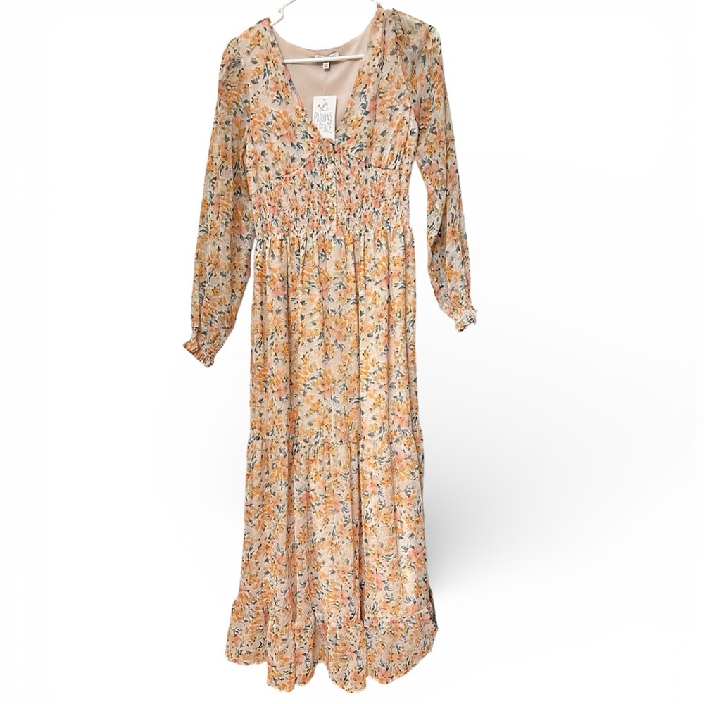 NWT Patrons of Peace Full Length Maxi Boho Floral Dress